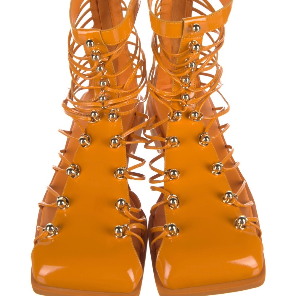 Vivienne Hu Patent Leather Gladiator Sandals
